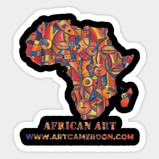 Faces VI African art painting Sticker